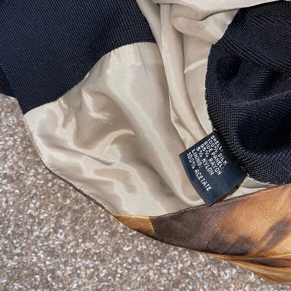 Carmen Marc Valvo Womens Silk Animal Print Ruched Body Con Dress Brown SZ 4 - Picture 9 of 12